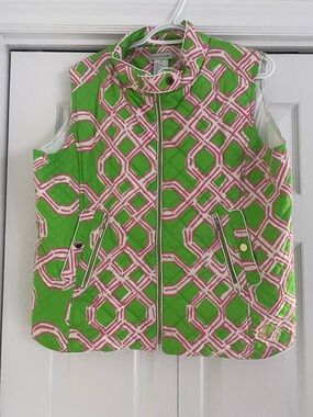 Patty Kim Vest Womens XL Geometric Diamond Quilted Lightweight EUC